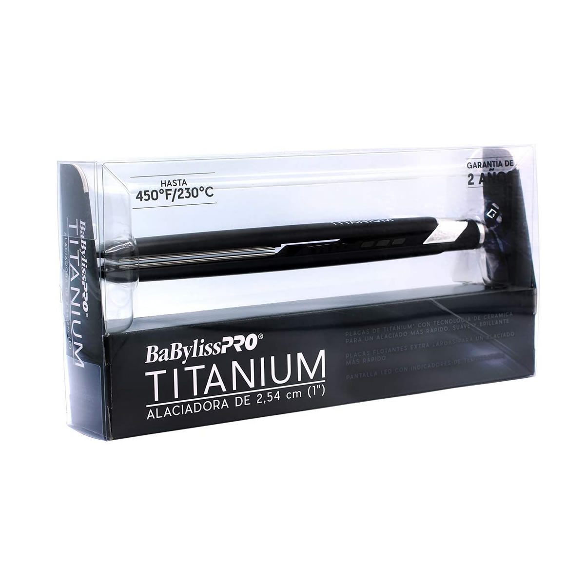 Alaciadora BabylissPro BT130TES Con Placa De Titanium - Negro