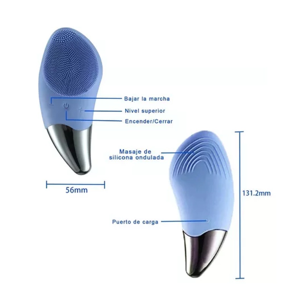 Cepillo Facial Sónico De Silicona Eléctrica Y Masajeador
