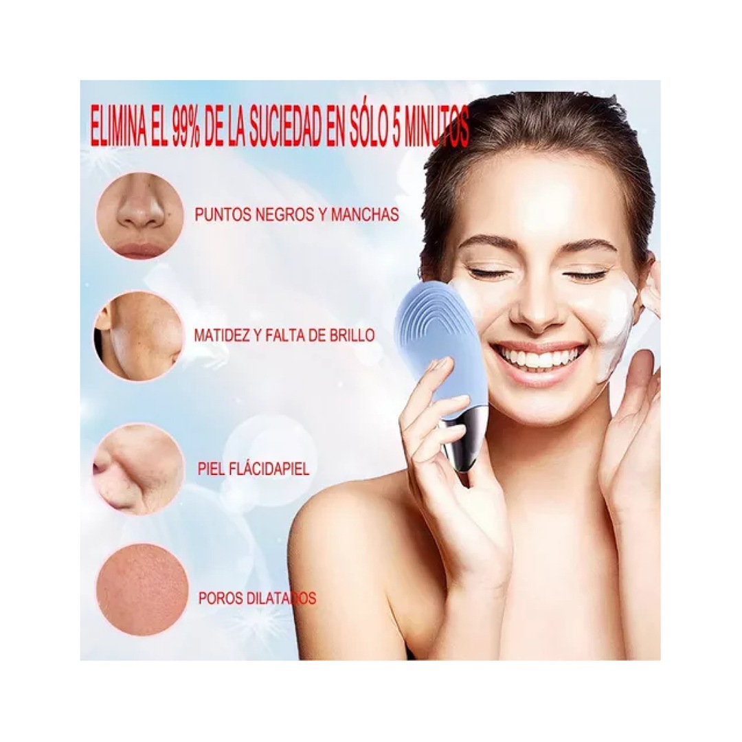 Cepillo Facial Sónico De Silicona Eléctrica Y Masajeador