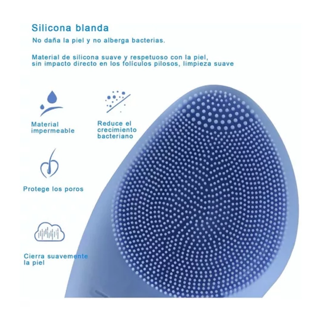 Cepillo Facial Sónico De Silicona Eléctrica Y Masajeador