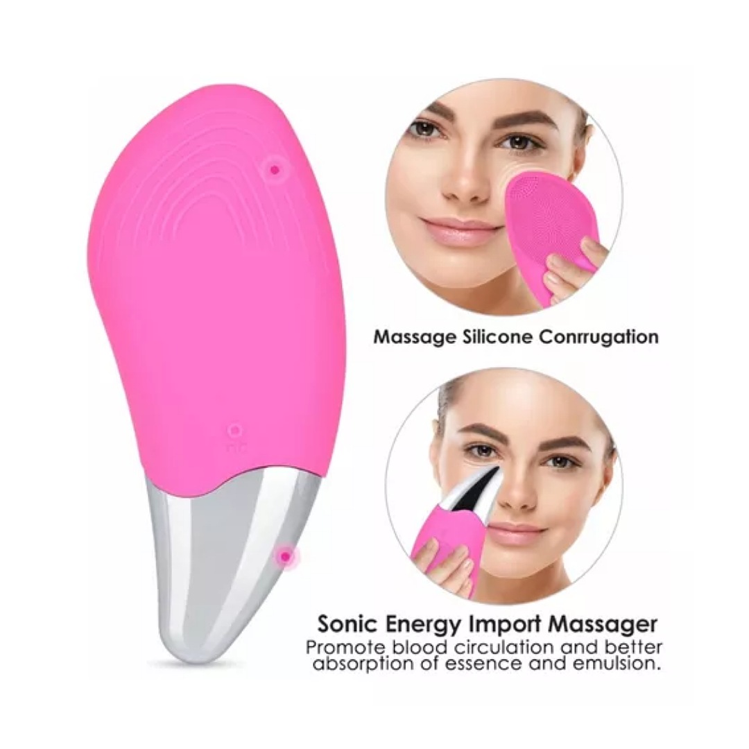 Cepillo Facial Sónico De Silicona Eléctrica Y Masajeador