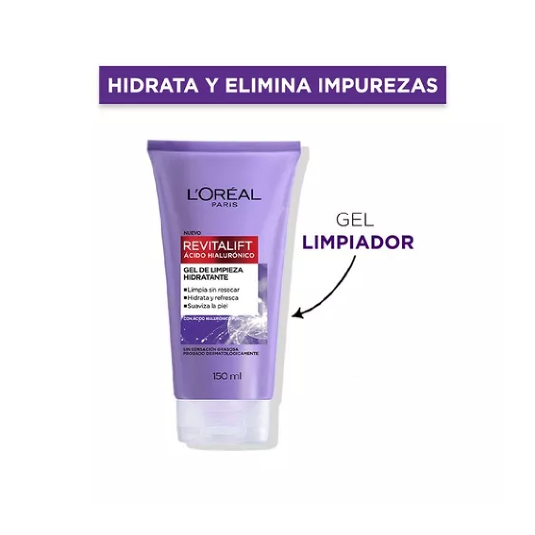 Pack L'oréal Paris De Rutina Ácido Hialurónico 6 Unidades tratamiento completo.