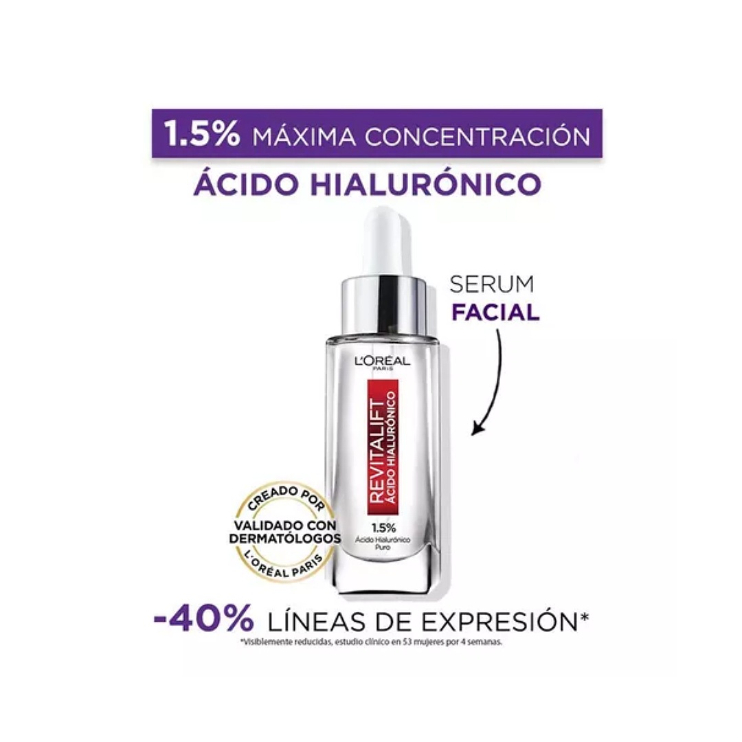 Pack L'oréal Paris De Rutina Ácido Hialurónico 6 Unidades tratamiento completo.