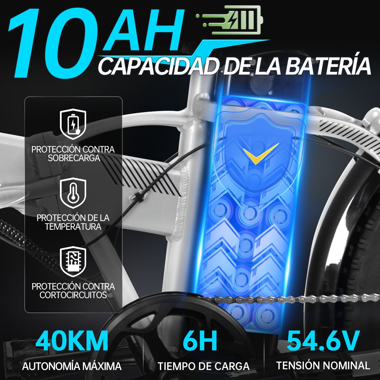 Bicicleta Eléctrica Plegable Honey Whale F6 PRO Gris.