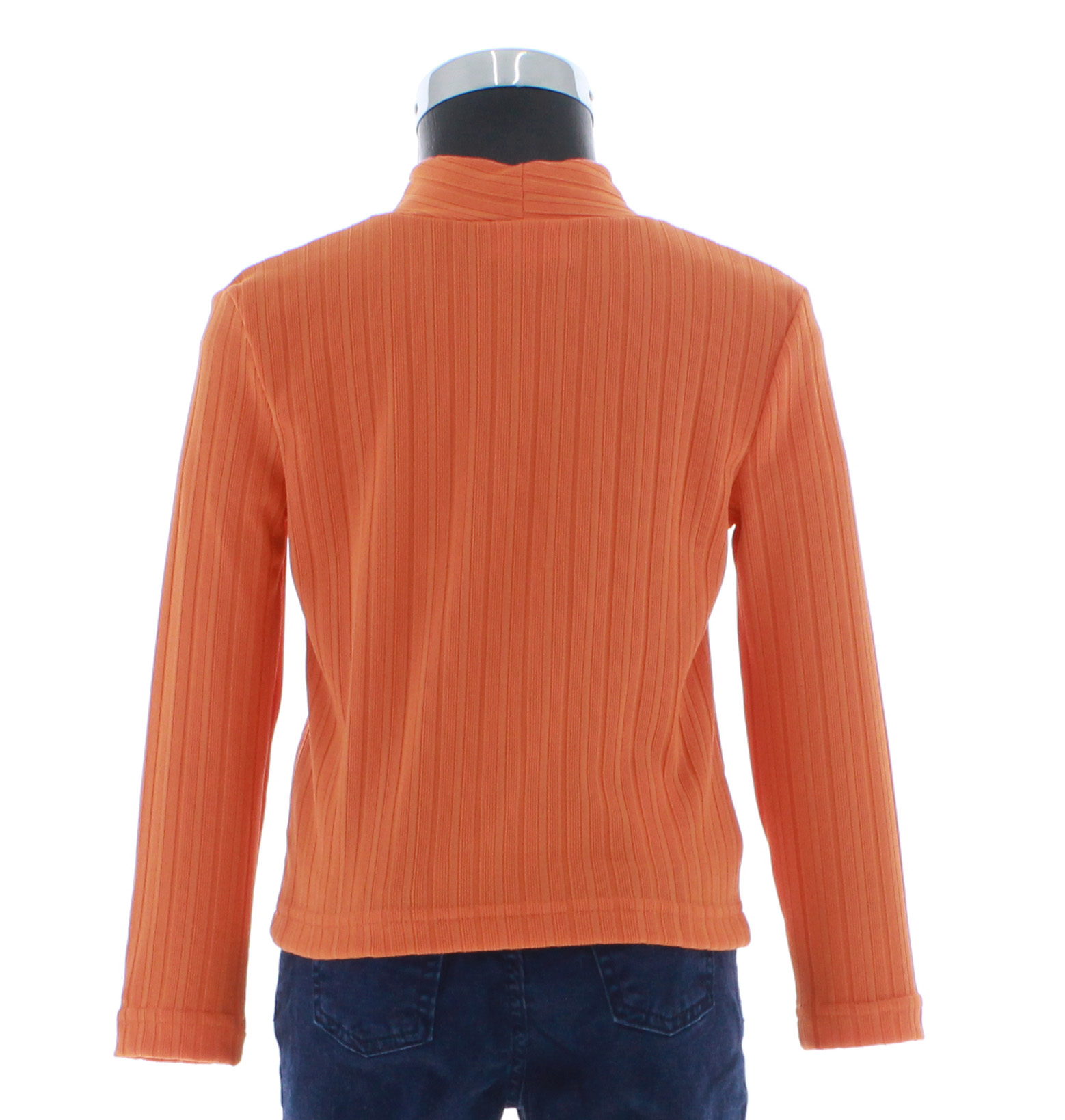 Blusa Niña Color Naranja Lisa Cuello Alto 3521 2 A 16 Años.
