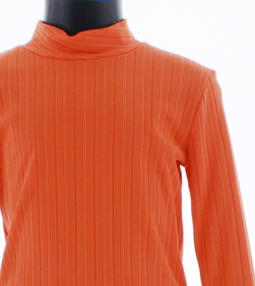 Blusa Niña Color Naranja Lisa Cuello Alto 3521 2 A 16 Años.