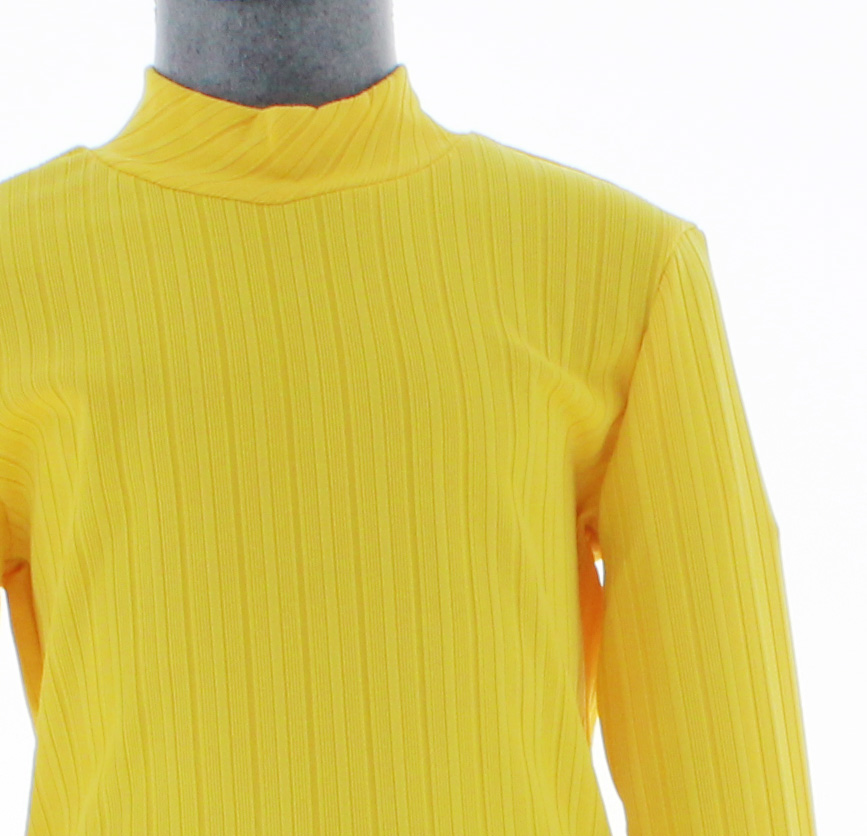 Blusa Niña Color Amarillo Lisa Cuello Alto 3522 2 A 16 Años.