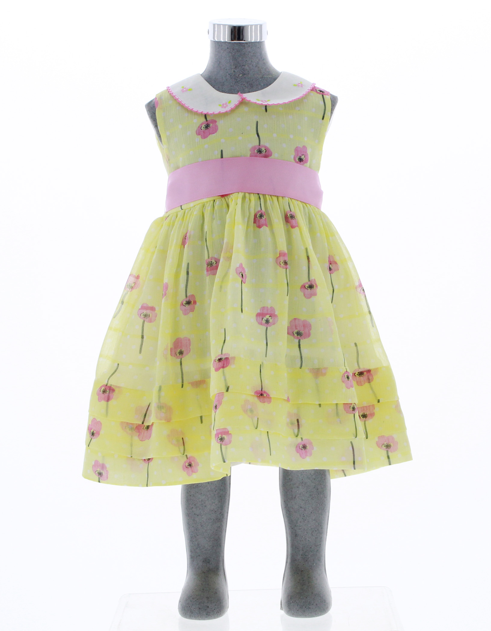 Vestido Para Niña Pequeña Bebe Amarillo 3529 1 A 5 Años.