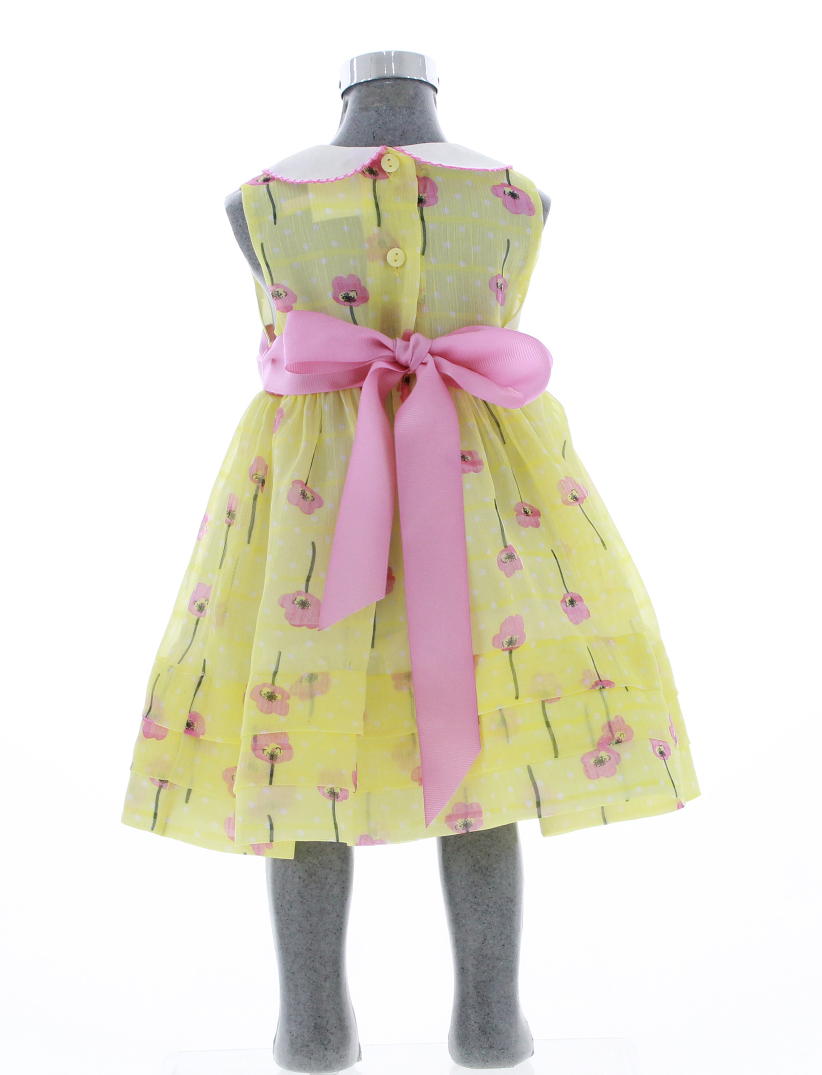 Vestido Para Niña Pequeña Bebe Amarillo 3529 1 A 5 Años.