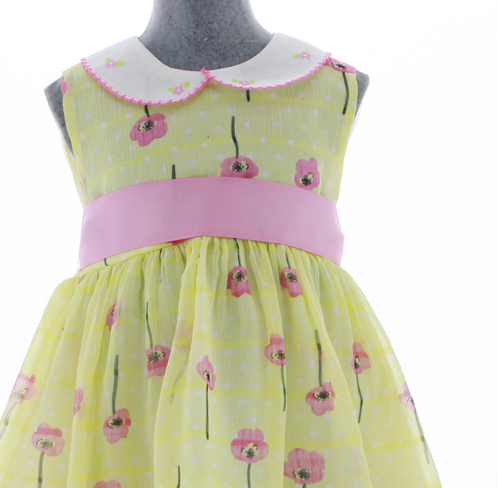 Vestido Para Niña Pequeña Bebe Amarillo 3529 1 A 5 Años.