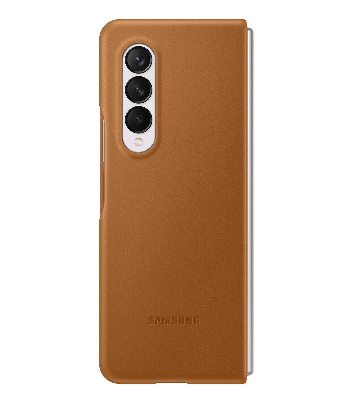 Funda Samsung Piel Leather Cover Para Galaxy Z Fold 3 Café