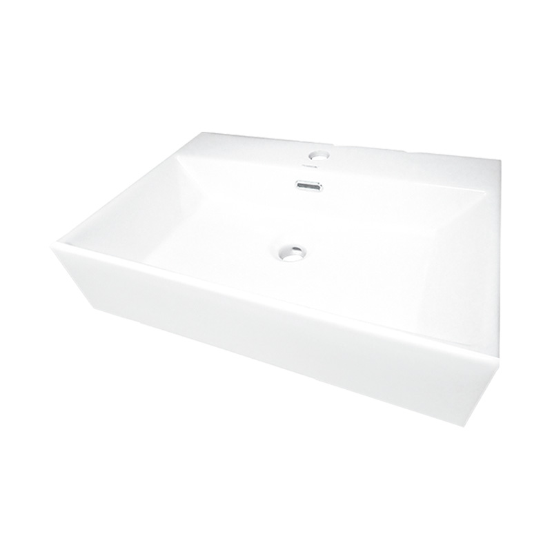 Lavabo cerámico blanco con rebosadero y orificio para monomando ideal para modernizar tu baño