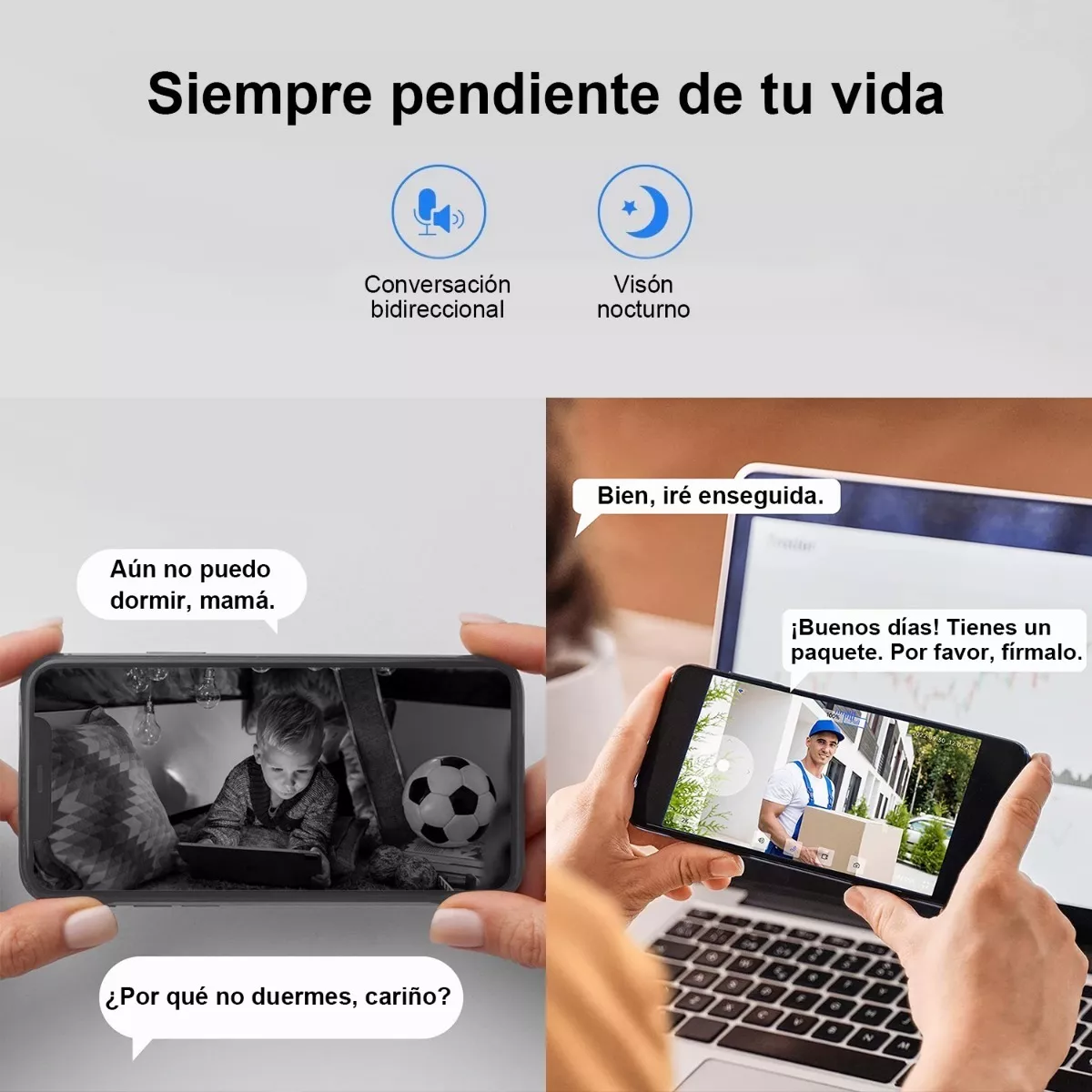 Cámara Seguridad Wifi Exterior Inalámbrica Hd 1080p C/alarma Negro