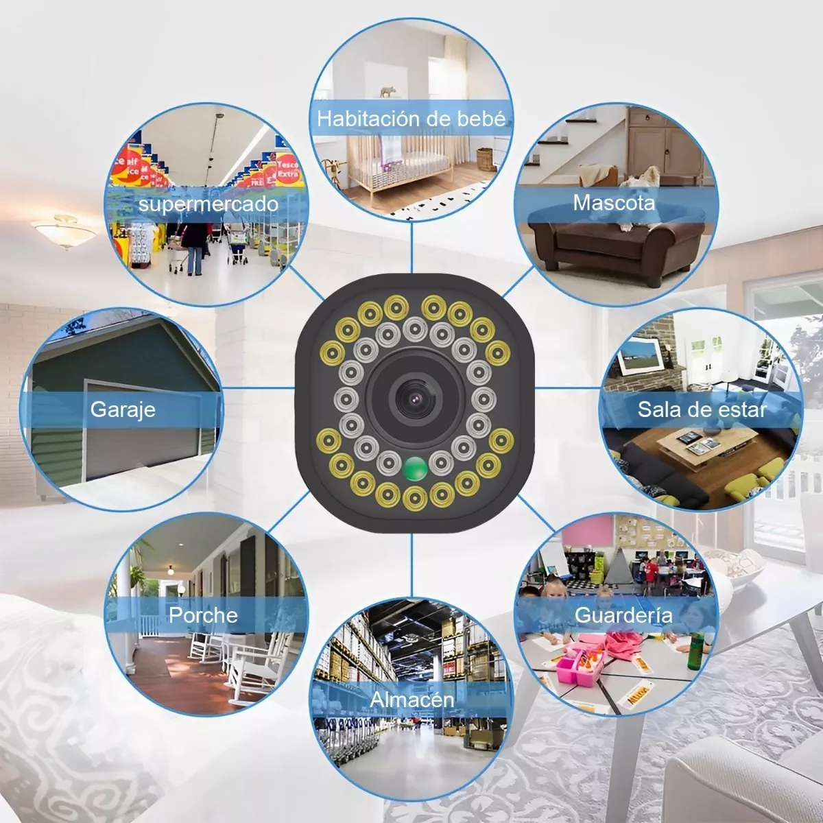 Cámara Seguridad Wifi Exterior Inalámbrica Hd 1080p C/alarma Negro