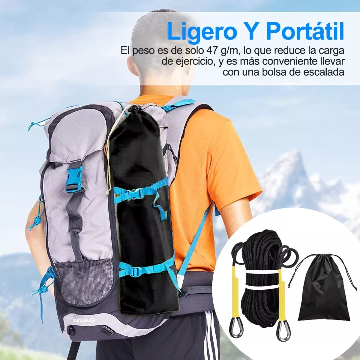 Cuerda Alpinismo Elástica Escalada Rescate 40m