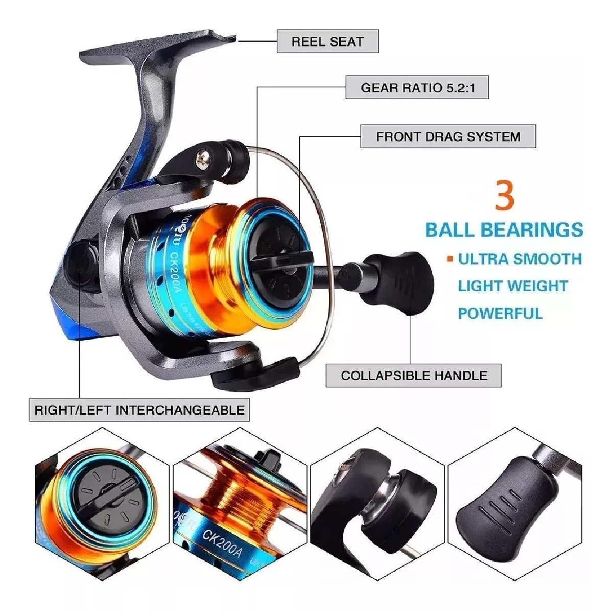 Kit Pesca 1.8m Caña Carrete Señuelo