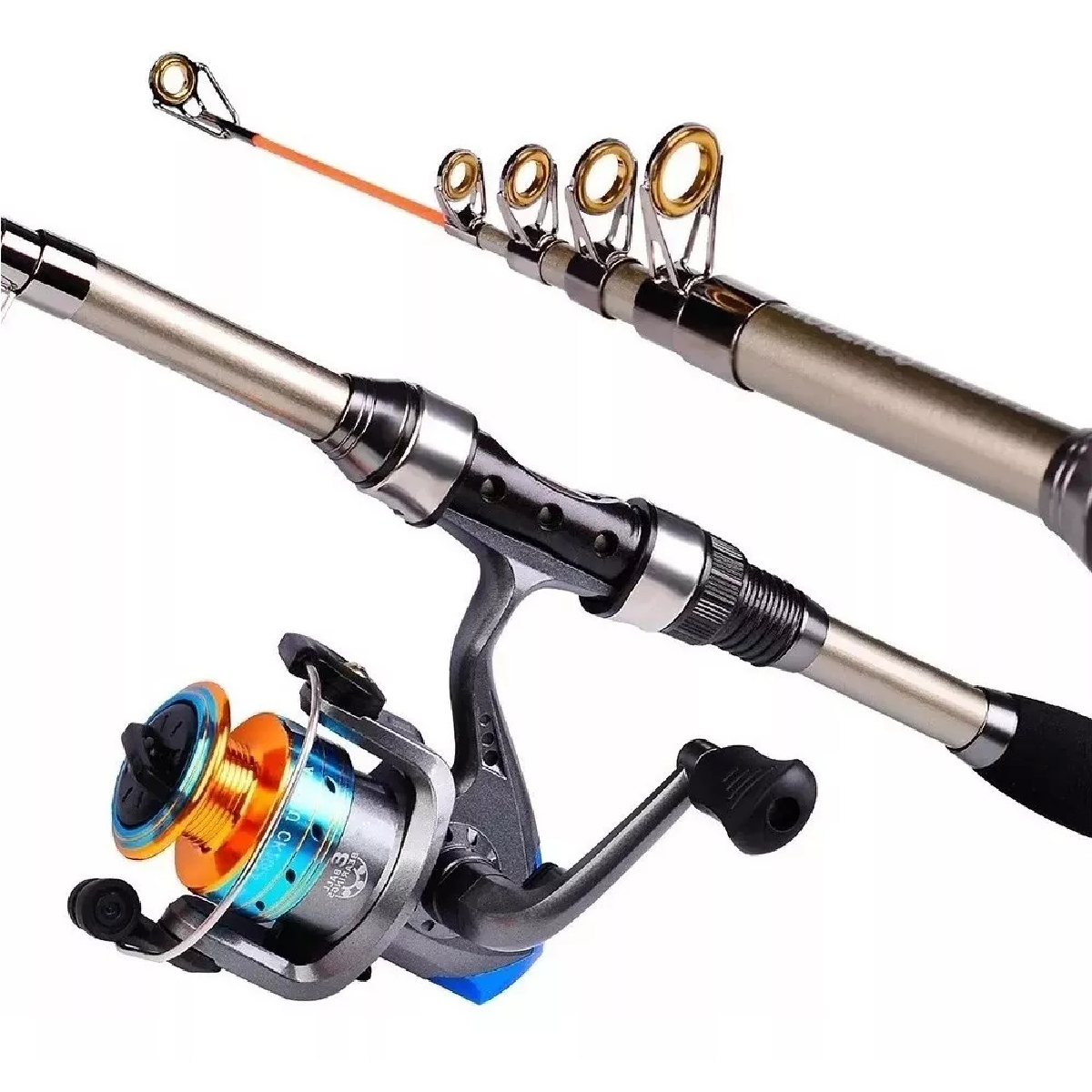 Kit Pesca 1.8m Caña Carrete Señuelo