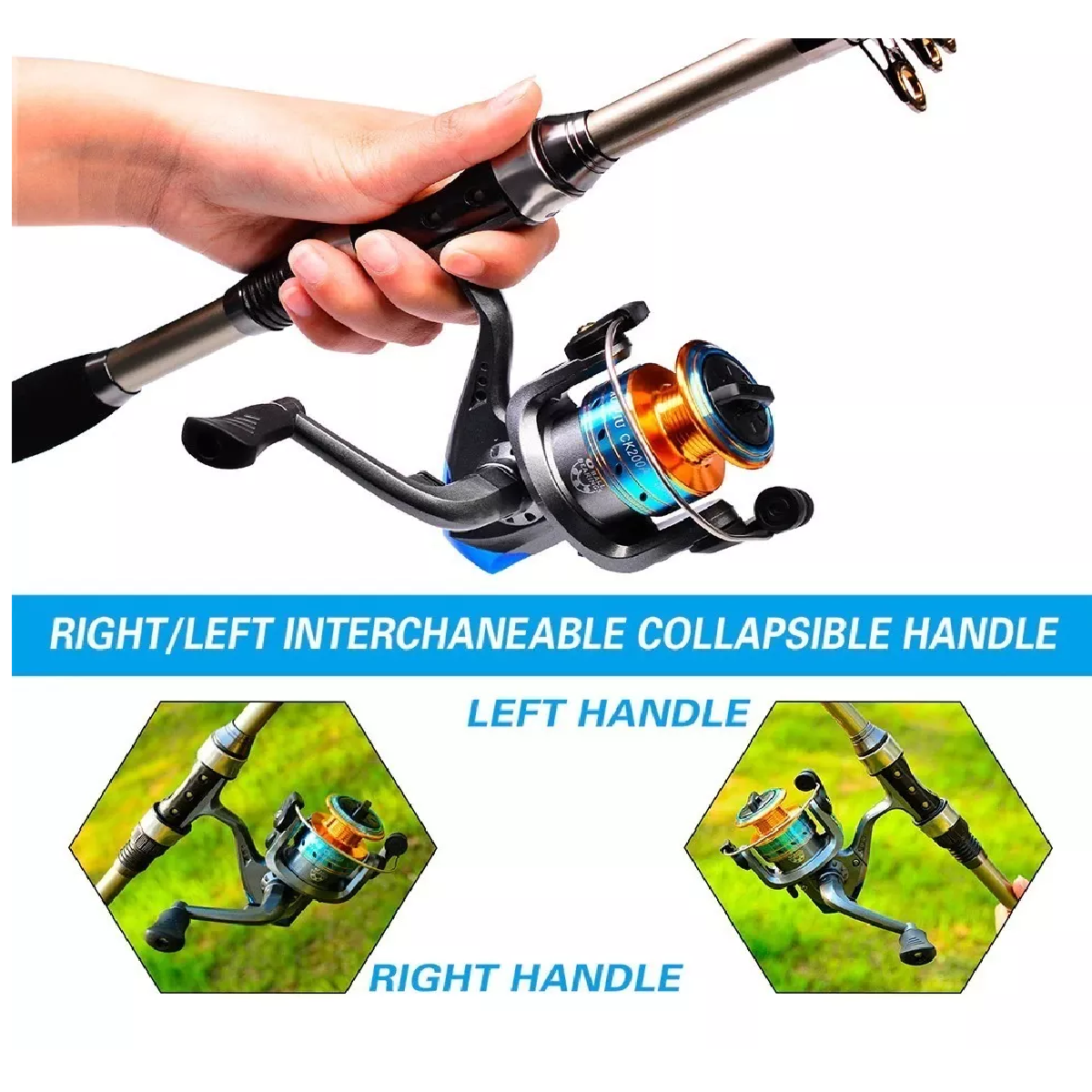 Kit Pesca 1.8m Caña Carrete Señuelo