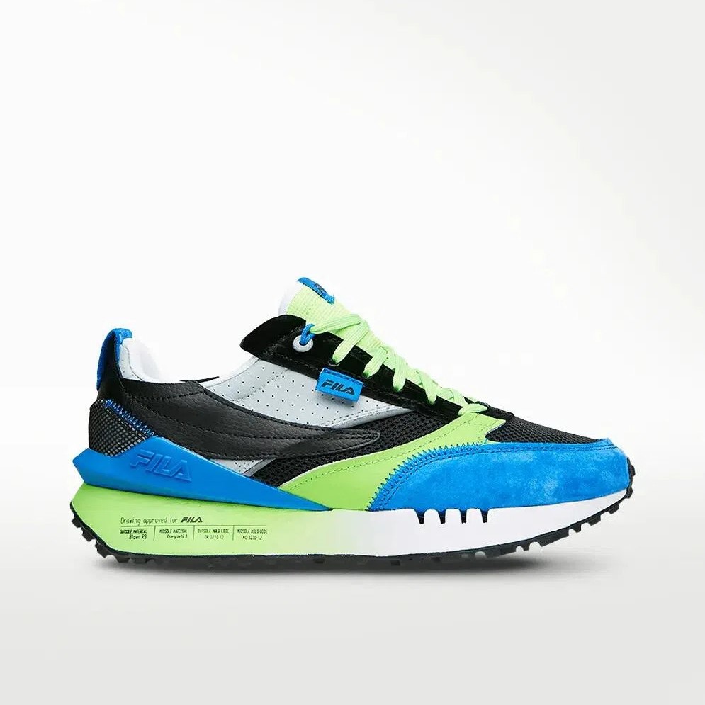 Tenis Fila Renno N-Generation Negro Azul Verde de Caballero.