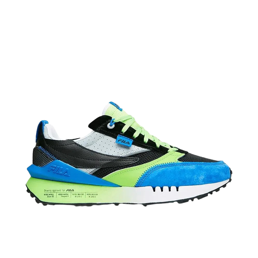 Tenis Fila Renno N-Generation Negro Azul Verde de Caballero.