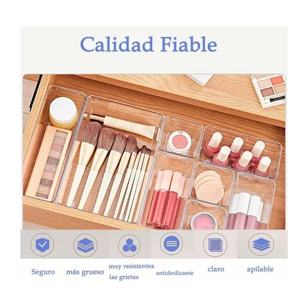 Organizadores De Cajones Acrilico Cocina Baño Maquillaje 28p