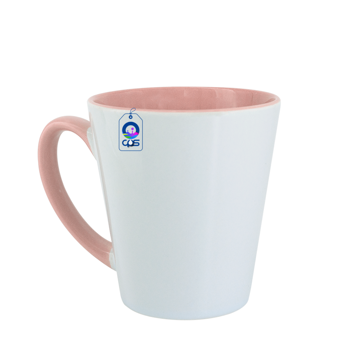 Taza cónica de 12oz. Con interior y asa de color, para sublimar (36 piezas).