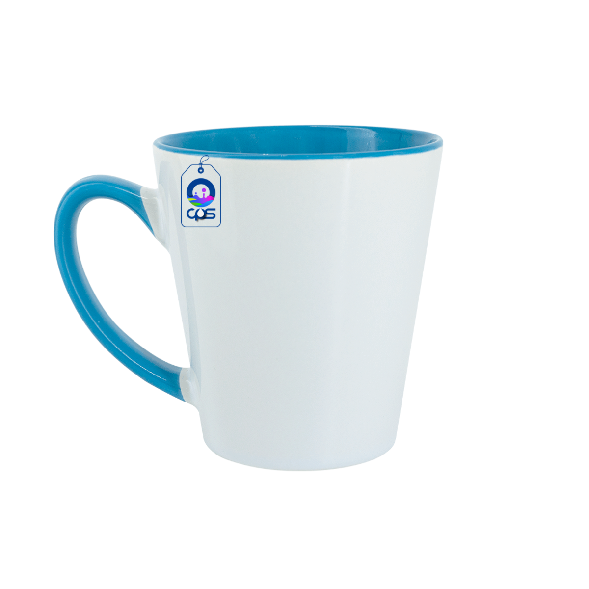 Taza cónica de 12oz. Con interior y asa de color, para sublimar (36 piezas).