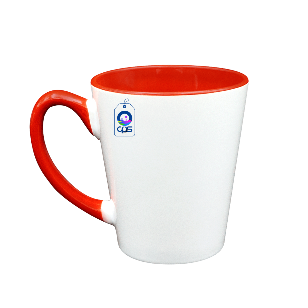 Taza cónica de 12oz. Con interior y asa de color, para sublimar (12 piezas).