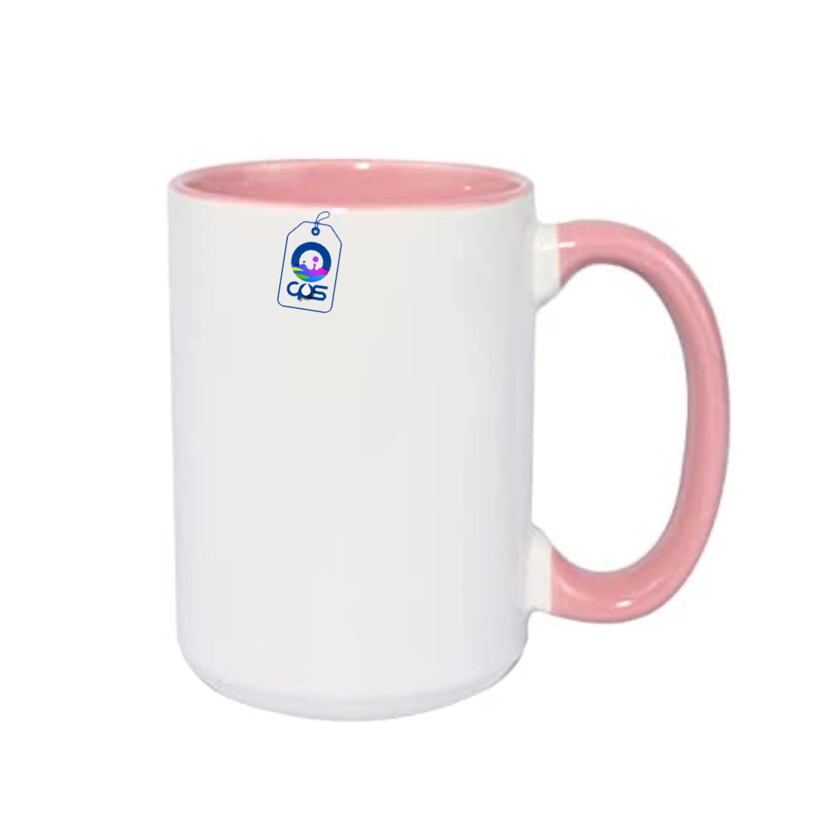 Taza Blanca de 15 oz. Con interior y asa de color, para sublimar (36 piezas).