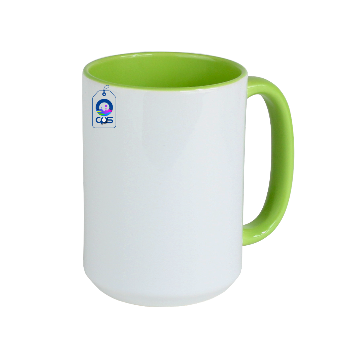 Taza Blanca de 15 oz. Con interior y asa de color, para sublimar (36 piezas).