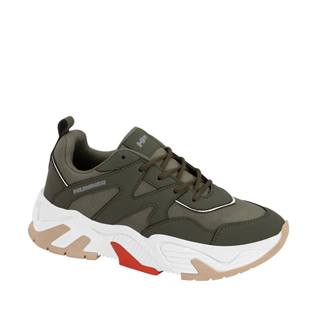 Tenis color verde olivo urbano chunky de Hummer para mujer, mod. 1057337