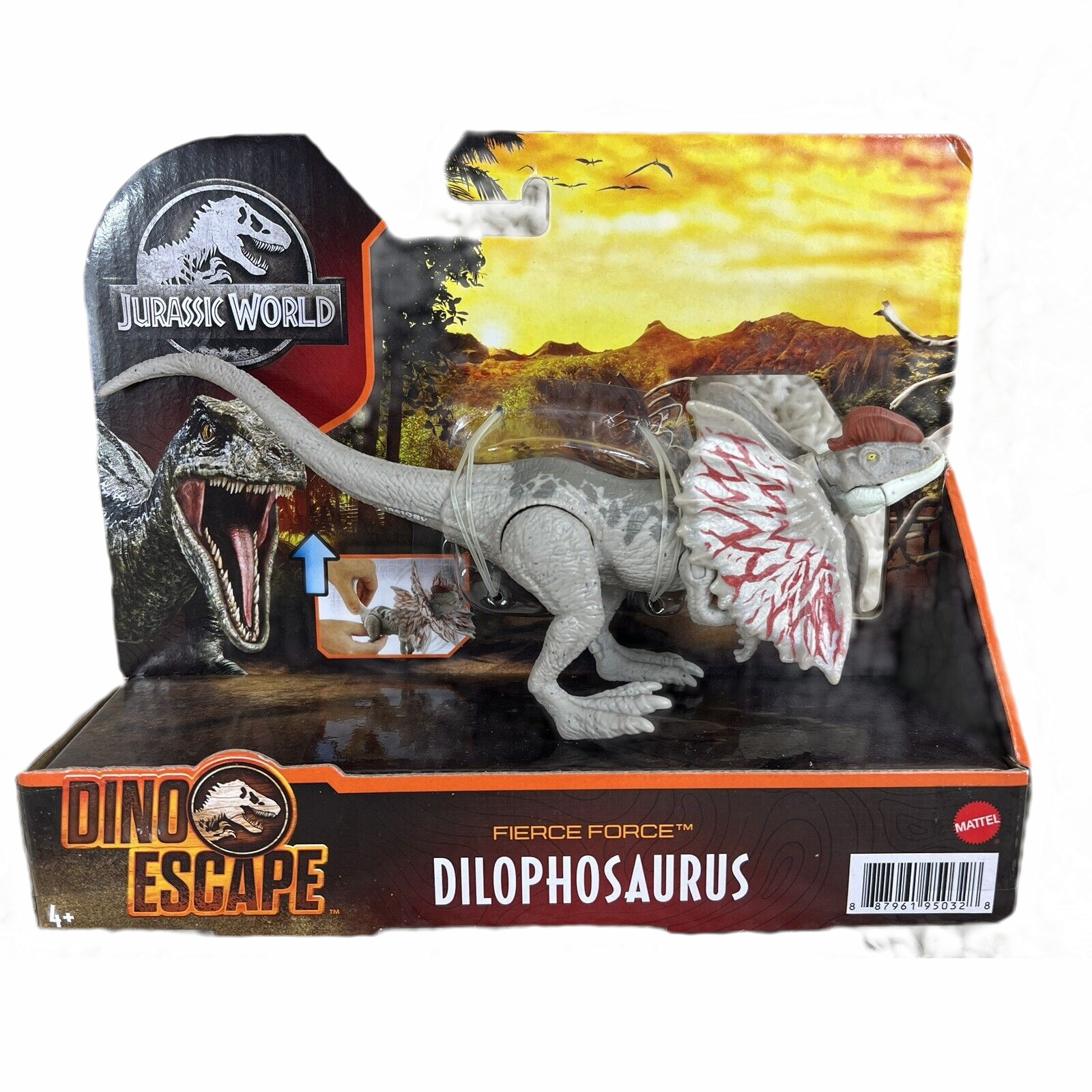 Dilophosaurus, Jurassic World Figuras de Acción, Fuerza Salvaje Dinosaurio de Juguete para niños de 4 años en adelante 