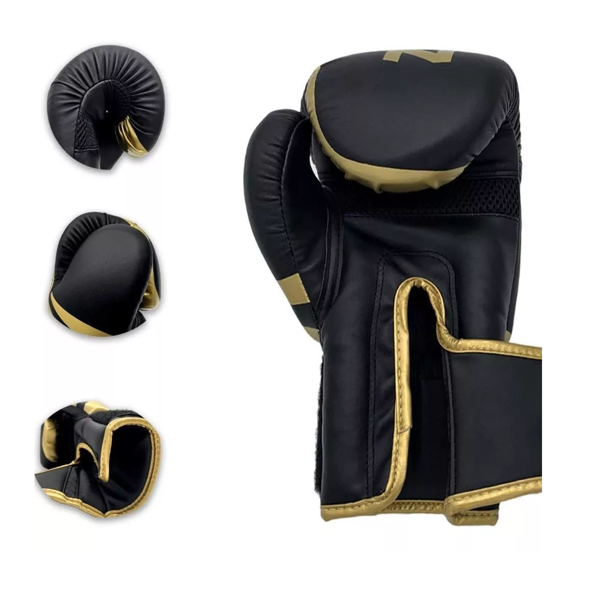 Guantes De Box Para Kickboxing,strap Velcro Golden 12 Oz