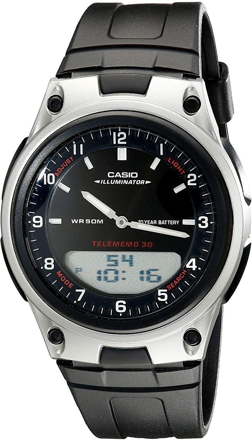 Reloj para hombre Casio Aw-80-1 Cronometro Telememo 30 Memorias Luz led.