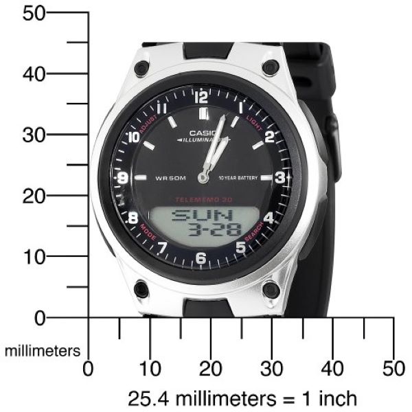 Reloj para hombre Casio Aw-80-1 Cronometro Telememo 30 Memorias Luz led.