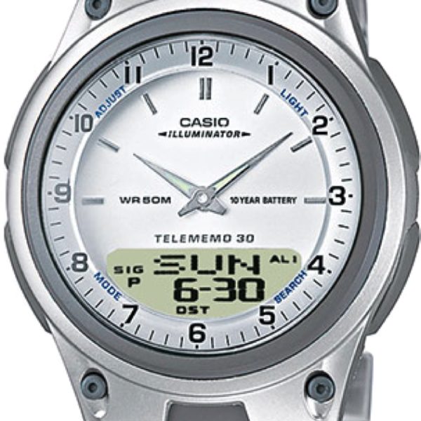 Reloj para hombre Casio Aw-80D-7 extensible de acero inoxidable Cronometro 30 memorias Luz led.