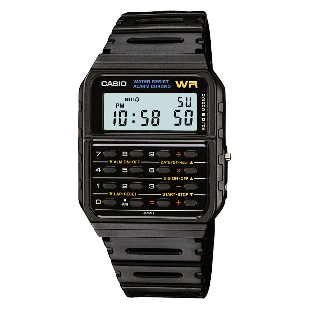 Reloj para hombre Casio Ca-53w-1z Vintage Alarma Calculadora hora dual.