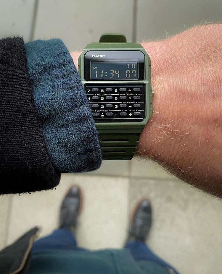 Reloj para hombre Casio Ca-53w-3b Vintage Alarma Calculadora hora dual.