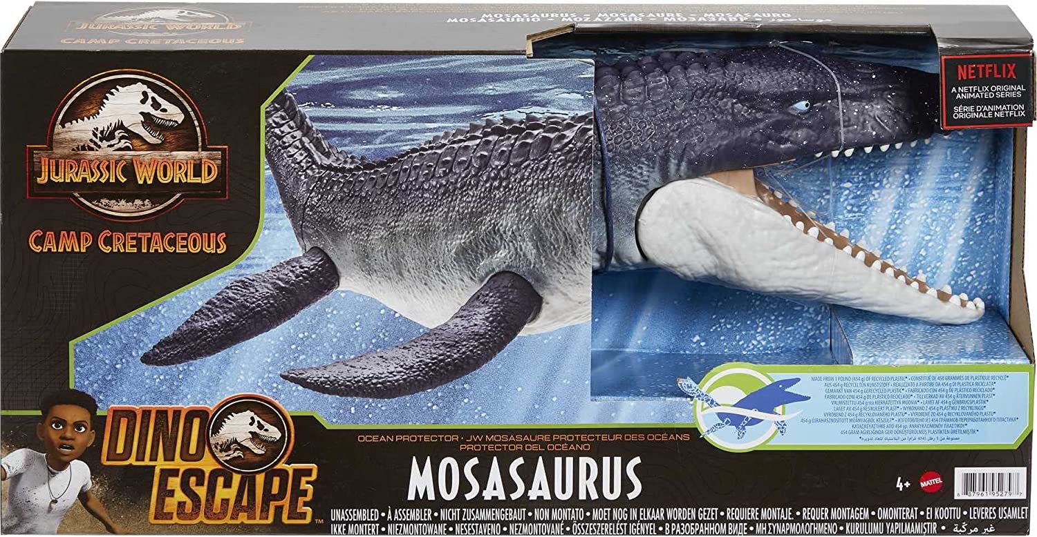 MOSASAURUS OCEAN PROTECTOR JURASSIC WORLD FIGURA ESCULPIDA CON ARTICULACIONES MOVIBLES DE PLÁSTICO