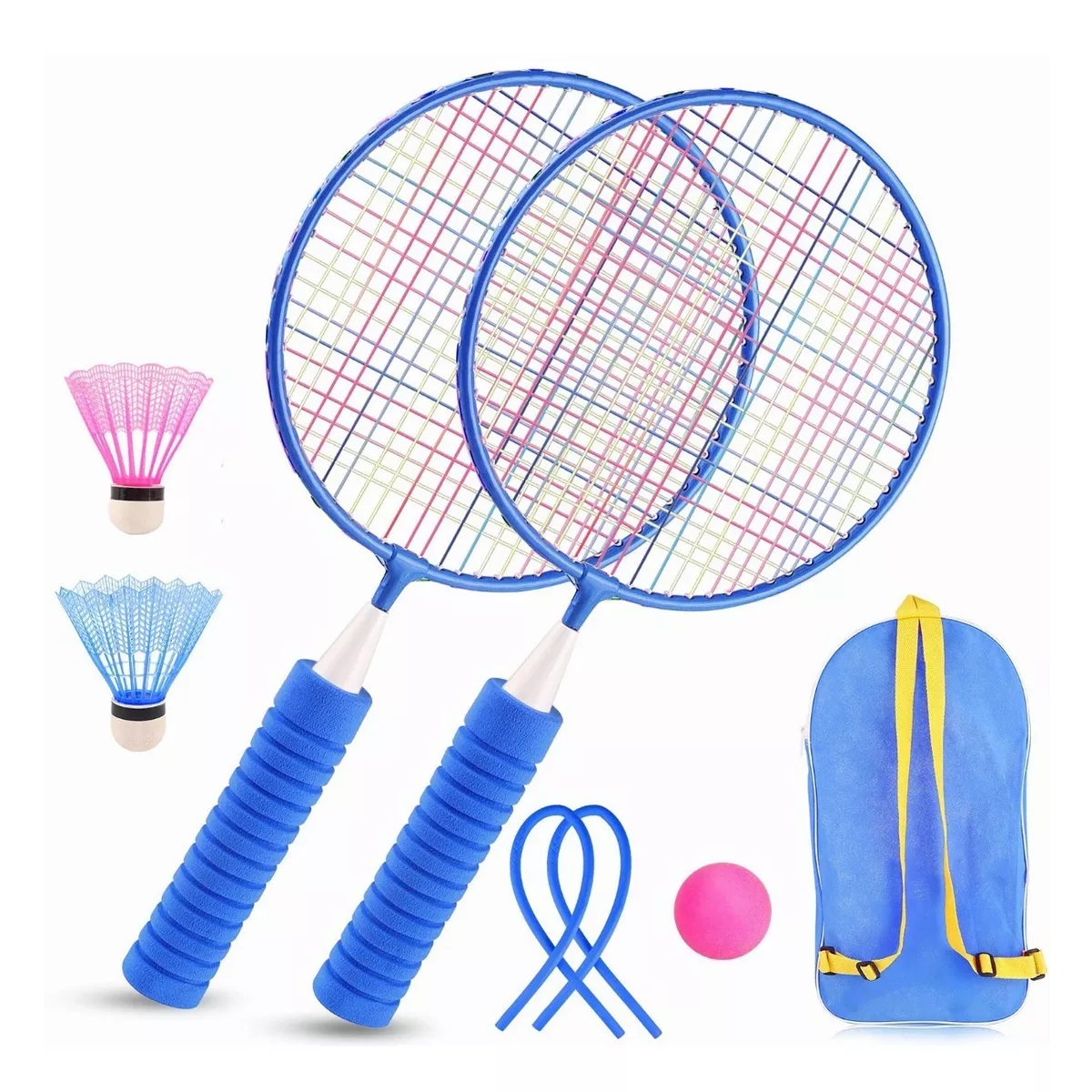Juego De Bádminton Para Biños 2 Raquetas Y 2 Volantes Azul