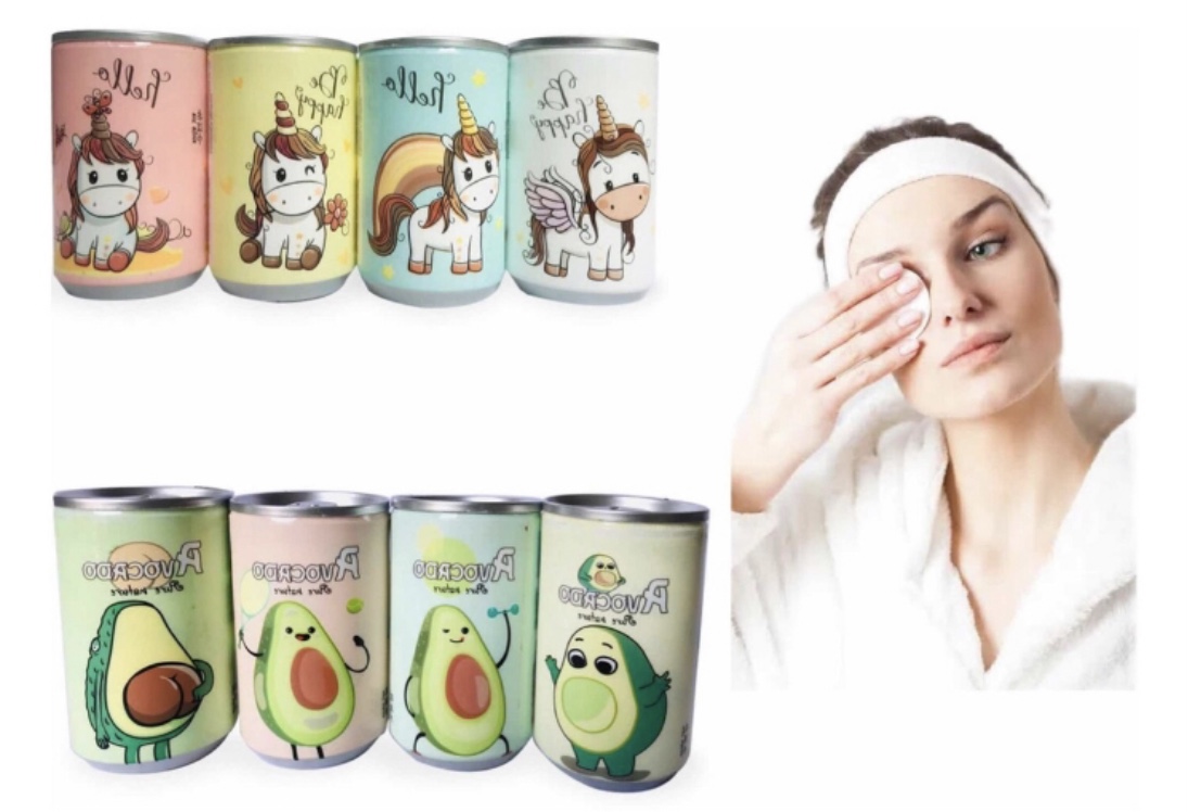 Toallitas desmaquillantes en lata kawaii