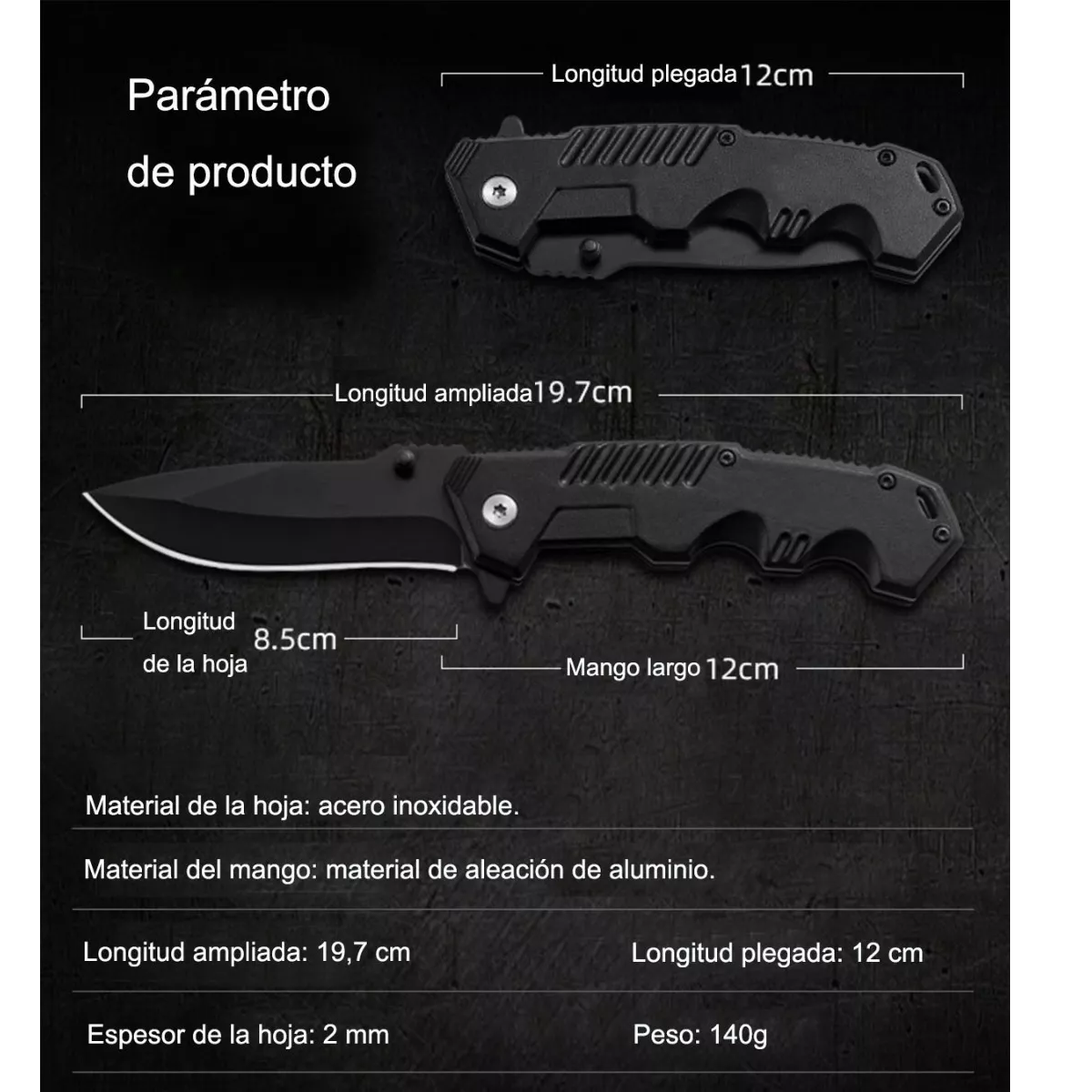 Cuchillo Táctico De Supervivencia Plegable Y Portátil