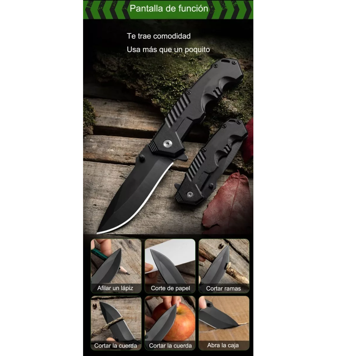 Cuchillo Táctico De Supervivencia Plegable Y Portátil