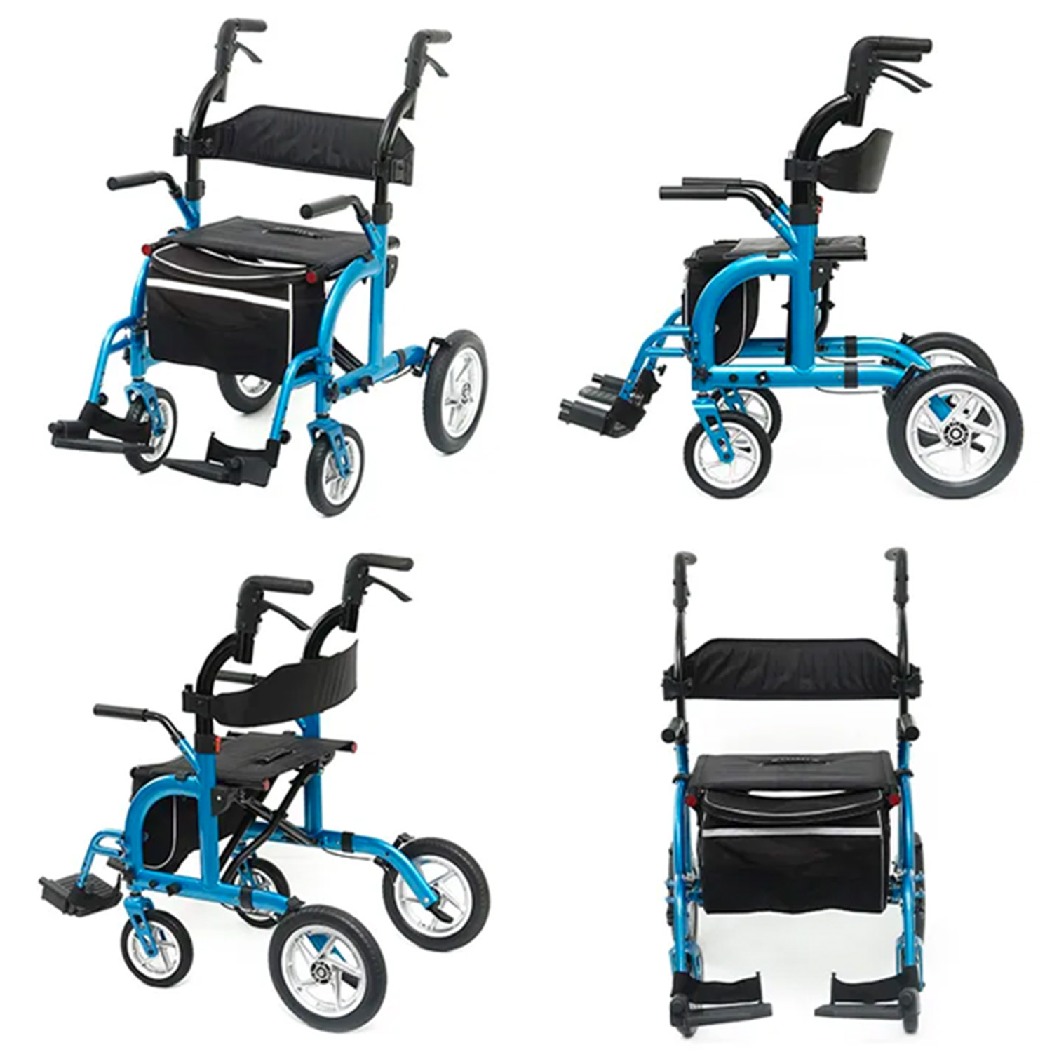Andadera Para Adulto Con Asiento Y Ruedas - Andafacil 2 En 1 - Azul.