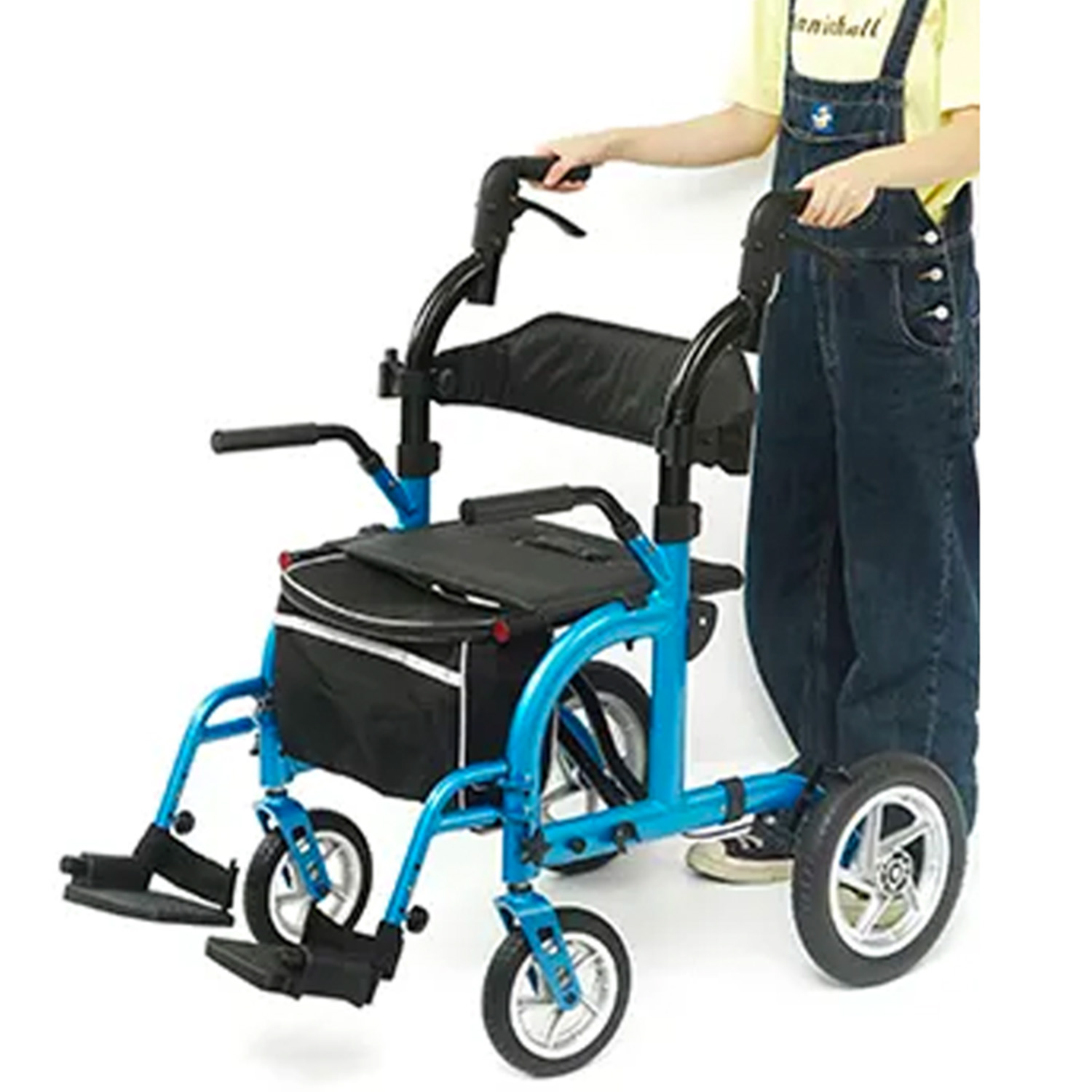 Andadera Para Adulto Con Asiento Y Ruedas - Andafacil 2 En 1 - Azul.