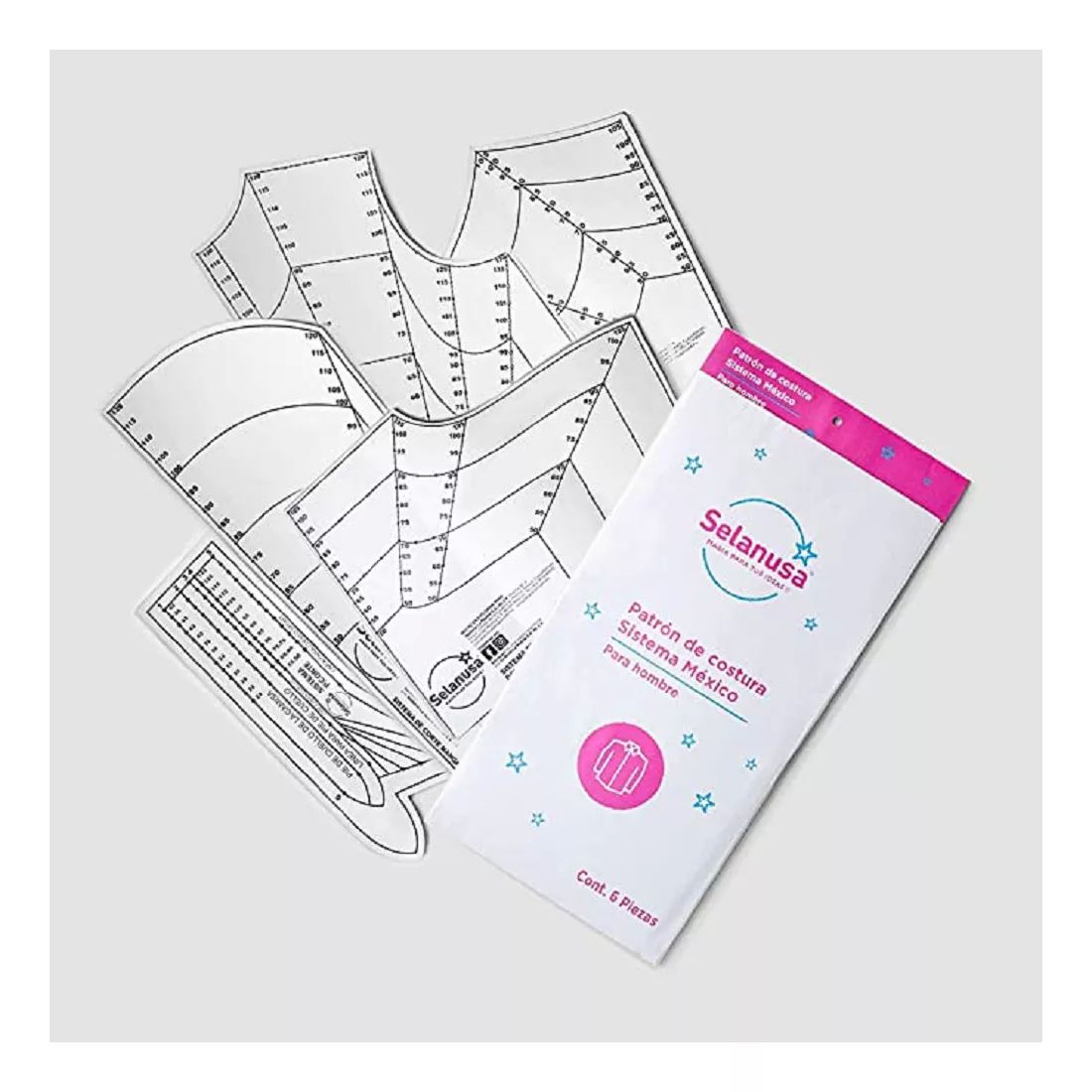 Patron Costura P/hombre Sistema Mexico C/6 Piezas Selanusa