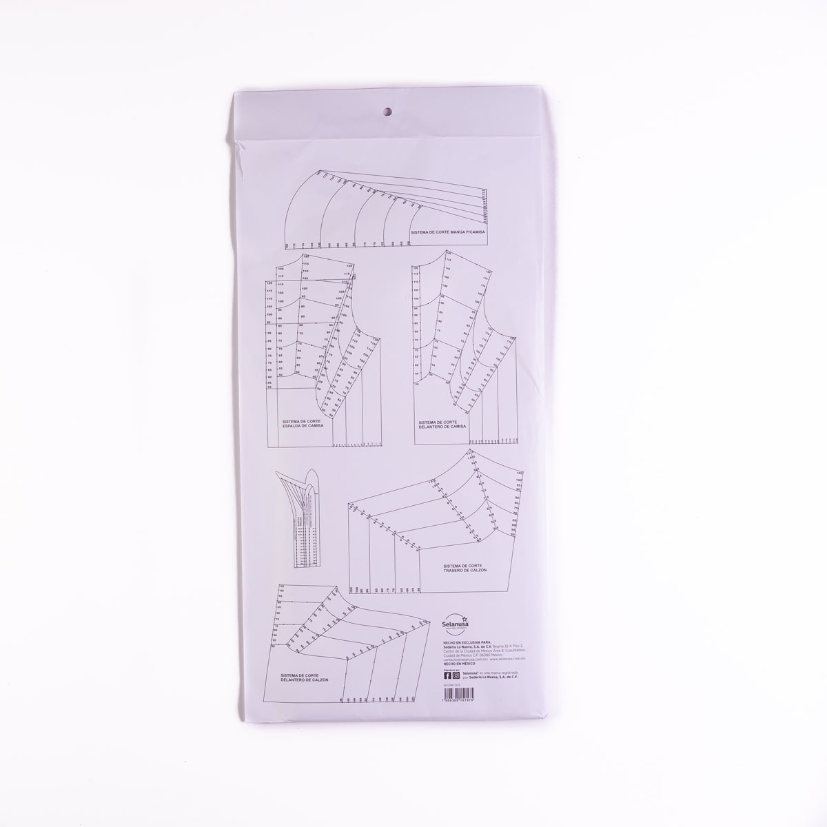Patron Costura P/hombre Sistema Mexico C/6 Piezas Selanusa