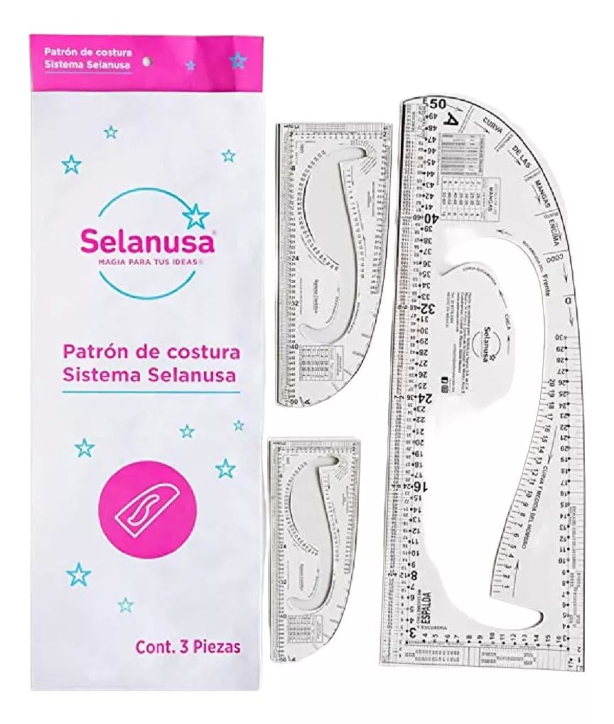 Patron de Costura P/cuello Mangas C/3 Piezas Sistema Selanusa