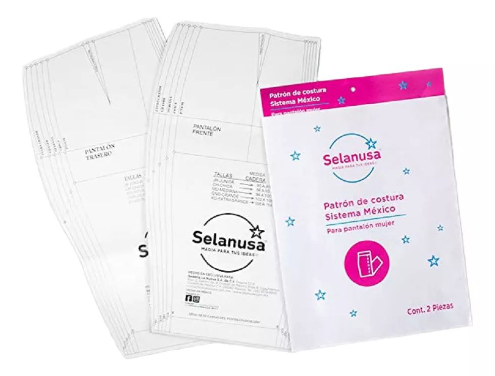 Patron Costura Pantalón Mujer Sistema México 2 Pzs Selanusa