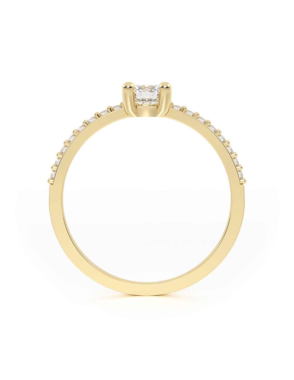 ANILLO DE COMPROMISO ORO 10K AMARILLO  CON PIEDRA VIVIÁN ABBA JOYAS 
